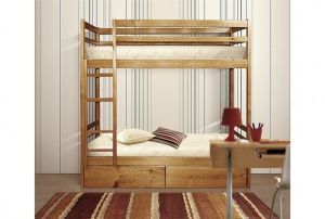 Кровать двухъярусная из массивной древесины Классика в Советском - sovetskiy.ok-mebel.com | фото 1