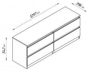 2.03.03.100.4 КАСТОР тумба 4 ящика RU серая в Советском - sovetskiy.ok-mebel.com | фото 4