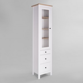 2.08.07.120.14 САГА шкаф с витриной 50 белый/ясень RU в Советском - sovetskiy.ok-mebel.com | фото