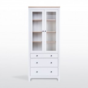 2.08.07.130.14 САГА шкаф с витриной 90 белый/ясень RU в Советском - sovetskiy.ok-mebel.com | фото 2