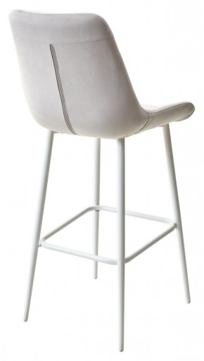 Барный стул ХОФМАН, цвет H-09 Светло-серый, велюр / белый каркас М-City в Советском - sovetskiy.ok-mebel.com | фото 4