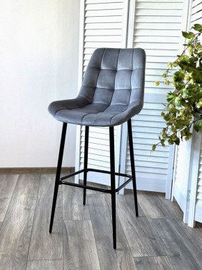 Барный стул ХОФМАН, цвет H-14 Серый, велюр / черный каркас М-City в Советском - sovetskiy.ok-mebel.com | фото 3