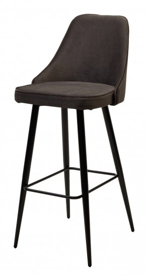 Барный стул NEPAL-BAR ГРАФИТ #14, велюр/ черный каркас (H=78cm) М-City в Советском - sovetskiy.ok-mebel.com | фото