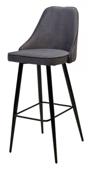 Барный стул NEPAL-BAR СЕРЫЙ #27, велюр/ черный каркас (H=78cm) М-City в Советском - sovetskiy.ok-mebel.com | фото