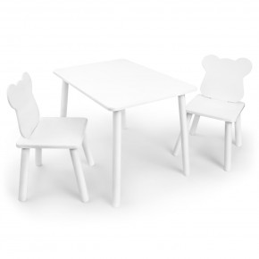 Детский комплект стол и два стула «Мишка» Rolti Baby (белый/белый, массив березы/мдф) в Советском - sovetskiy.ok-mebel.com | фото
