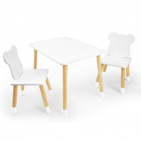 Детский комплект стол и два стула «Мишка» Rolti Baby (белый/береза, массив березы/мдф) в Советском - sovetskiy.ok-mebel.com | фото
