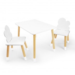 Детский комплект стол и два стула «Облачко» Rolti Baby (белый/береза, массив березы/мдф) в Советском - sovetskiy.ok-mebel.com | фото