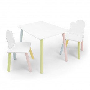 Детский комплект стол и два стула «Облачко» Rolti Baby (белый/цветной, массив березы/мдф) в Советском - sovetskiy.ok-mebel.com | фото