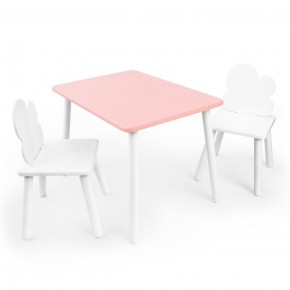 Детский комплект стол и два стула «Облачко» Rolti Baby (розовый/белый, массив березы/мдф) в Советском - sovetskiy.ok-mebel.com | фото