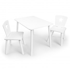 Детский комплект стол и два стула «Звезда» Rolti Baby (белый/белый, массив березы/мдф) в Советском - sovetskiy.ok-mebel.com | фото