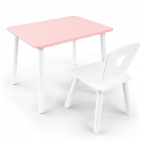 Детский комплект стол и стул «Корона» Rolti Baby (розовый/белый, массив березы/мдф) в Советском - sovetskiy.ok-mebel.com | фото 1