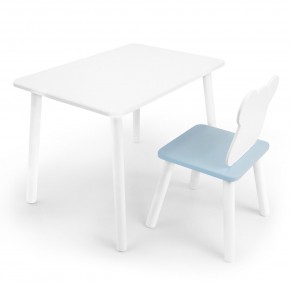 Детский комплект стол и стул «Мишка» Rolti Baby (белый/голубой, массив березы/мдф) в Советском - sovetskiy.ok-mebel.com | фото