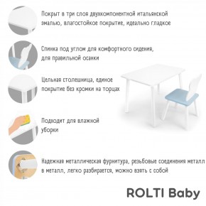Детский комплект стол и стул «Облачко» Rolti Baby  (голубая столешница/белое сиденье/белые ножки) в Советском - sovetskiy.ok-mebel.com | фото 4