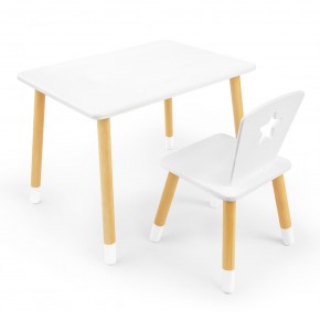 Детский комплект стол и стул «Звезда» Rolti Baby (белый/береза, массив березы/мдф) в Советском - sovetskiy.ok-mebel.com | фото