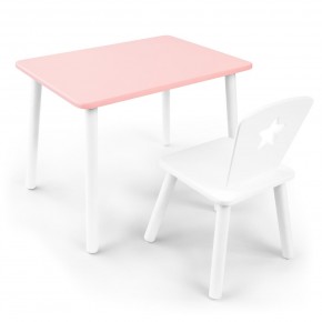 Детский комплект стол и стул «Звезда» Rolti Baby (розовый/белый, массив березы/мдф) в Советском - sovetskiy.ok-mebel.com | фото