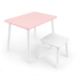 Детский комплект стол и табурет Rolti Baby (розовая столешница/белое сиденье/белые ножки) в Советском - sovetskiy.ok-mebel.com | фото