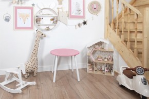 Детский стол круглый Rolti Baby (розовый/белый, массив березы/мдф) в Советском - sovetskiy.ok-mebel.com | фото 1