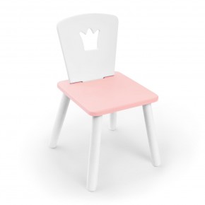 Детский стул Rolti Baby «Корона» (белый/розовый/белый, массив березы/мдф) в Советском - sovetskiy.ok-mebel.com | фото 1