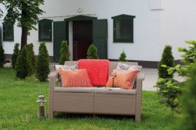 Диван пластиковый Корфу (Corfu love seat) капучино - песок в Советском - sovetskiy.ok-mebel.com | фото 3