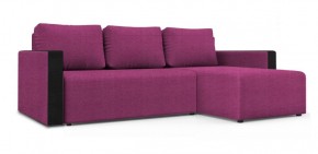 Диван угловой Алиса 3 Shaggy FUCHSIA - TEOS BLACK в Советском - sovetskiy.ok-mebel.com | фото