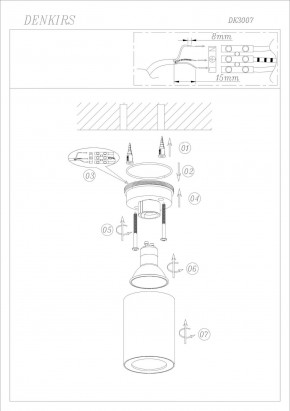 DK3007-BK Накладной светильник влагозащ., IP 44, 15 Вт, GU10, черный, алюминий в Советском - sovetskiy.ok-mebel.com | фото 6