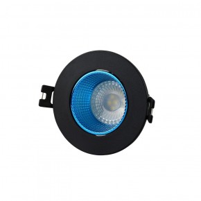 DK3061-BK+СY Встраиваемый светильник, IP 20, 10 Вт, GU5.3, LED, черный/голубой, пластик в Советском - sovetskiy.ok-mebel.com | фото