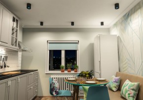 DK3090-BK+CY Светильник накладной IP 20, 10 Вт, GU5.3, LED, черный/голубой, пластик в Советском - sovetskiy.ok-mebel.com | фото 2