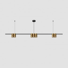 DK4063-BK+SG Подвесной светильник ORBIT, IP20, 7xGU10 LED до 15 Вт, черный + сатинированное золото, алюминий в Советском - sovetskiy.ok-mebel.com | фото 2