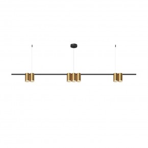 DK4063-BK+SG Подвесной светильник ORBIT, IP20, 7xGU10 LED до 15 Вт, черный + сатинированное золото, алюминий в Советском - sovetskiy.ok-mebel.com | фото 3