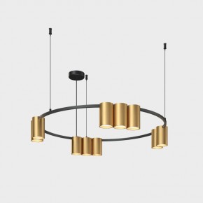 DK4065-BK+SG Подвесной светильник ORBIT , IP20, 10xGU10 LED до 15 Вт, черный + сатинированное золото, алюминий в Советском - sovetskiy.ok-mebel.com | фото