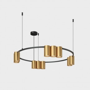 DK4065-BK+SG Подвесной светильник ORBIT , IP20, 10xGU10 LED до 15 Вт, черный + сатинированное золото, алюминий в Советском - sovetskiy.ok-mebel.com | фото 2