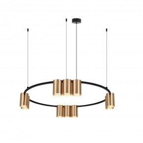DK4065-BK+SG Подвесной светильник ORBIT , IP20, 10xGU10 LED до 15 Вт, черный + сатинированное золото, алюминий в Советском - sovetskiy.ok-mebel.com | фото 3