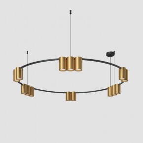 DK4067-BK+SG Подвесной светильник ORBIT, IP20, 15xGU10 LED, до 15 Вт, черный + сатинированное золото, алюминий в Советском - sovetskiy.ok-mebel.com | фото 2
