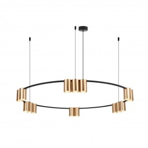 DK4067-BK+SG Подвесной светильник ORBIT, IP20, 15xGU10 LED, до 15 Вт, черный + сатинированное золото, алюминий в Советском - sovetskiy.ok-mebel.com | фото 3