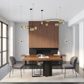 DK4067-BK+SG Подвесной светильник ORBIT, IP20, 15xGU10 LED, до 15 Вт, черный + сатинированное золото, алюминий в Советском - sovetskiy.ok-mebel.com | фото 5