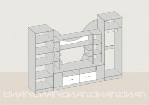 Гостиная Аллегро с 2 шкафами вариант-5 (венге/дуб белфорт) в Советском - sovetskiy.ok-mebel.com | фото 2