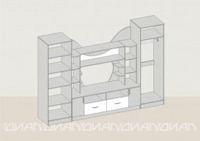 Гостиная Аллегро с 2 шкафами вариант-5 (Ясень светлый/тёмный) в Советском - sovetskiy.ok-mebel.com | фото 2