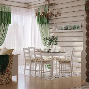 Комлект Вествик обеденный стол и четыре стула, массив сосны, цвет белый в Советском - sovetskiy.ok-mebel.com | фото 1