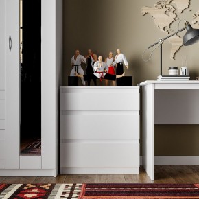 Комод КАСТОР с тремя ящиками, цвет белый в Советском - sovetskiy.ok-mebel.com | фото 3