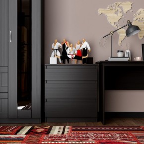 Комод КАСТОР с тремя ящиками, цвет Дуб Венге в Советском - sovetskiy.ok-mebel.com | фото 3