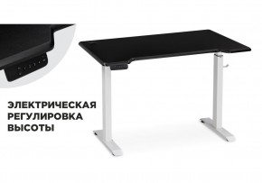 Компьютерный стол Маркос с механизмом подъема 120х75х75 черная шагрень / белый в Советском - sovetskiy.ok-mebel.com | фото