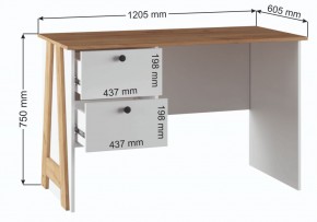 Компьютерный стол Теодора белый / крафт золотой в Советском - sovetskiy.ok-mebel.com | фото 3