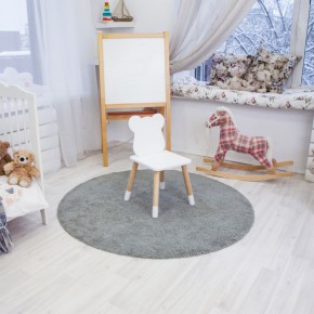 Комплект детский стол КРУГЛЫЙ и два стула МИШКА ROLTI Baby (белая столешница/белое сиденье/береза ножки) в Советском - sovetskiy.ok-mebel.com | фото