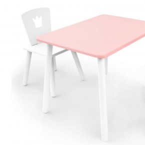 Комплект детской мебели стол и стул Корона (Розовый/Белый/Белый) в Советском - sovetskiy.ok-mebel.com | фото