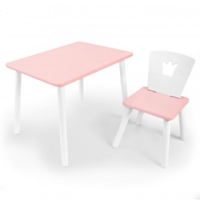 Комплект детской мебели стол и стул Корона (Розовый/Розовый/Белый) в Советском - sovetskiy.ok-mebel.com | фото 1