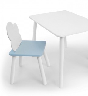 Комплект детской мебели стол и стул Облачко (Белый/Голубой/Белый) в Советском - sovetskiy.ok-mebel.com | фото