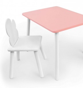 Комплект детской мебели стол и стул Облачко (Розывый/Белый/Белый) в Советском - sovetskiy.ok-mebel.com | фото
