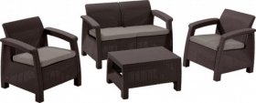 Комплект мебели Корфу сет (Corfu set) коричневый - серо-бежевый * в Советском - sovetskiy.ok-mebel.com | фото 1