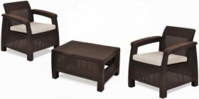 Комплект мебели Корфу Уикенд (Corfu Weekend) коричневый - серо-бежевый * в Советском - sovetskiy.ok-mebel.com | фото 1