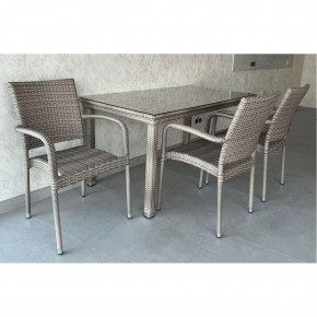 Комплект плетеной мебели T256C/Y376C-W85 Latte (4+1) + подушки на стульях в Советском - sovetskiy.ok-mebel.com | фото 2